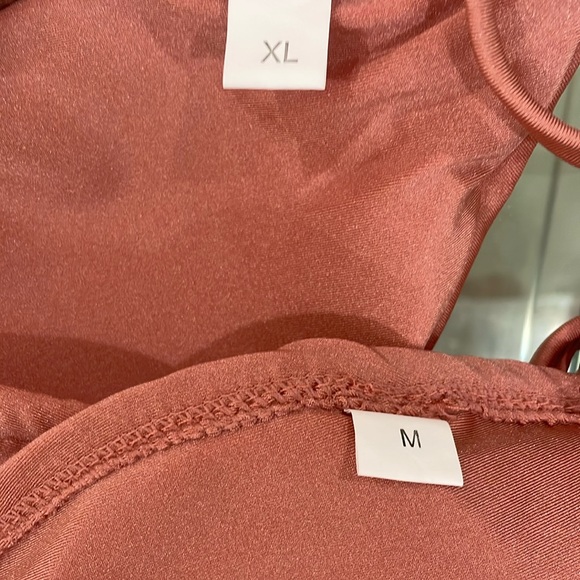 NWT dusty rose rhinestone competition M XL triangle string scrunch jewels bikini - Picture 14 of 16